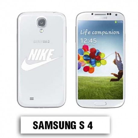 Coque transparente Samsung S4 Nike blanche