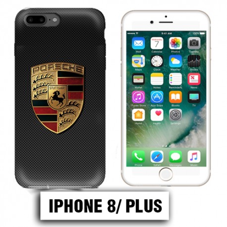 Coque iphone 8 PLUS Porsche carbone