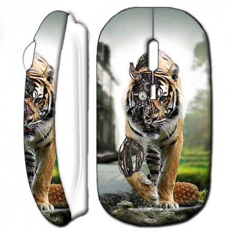 Souris sans fil Robot Tigre Blanc