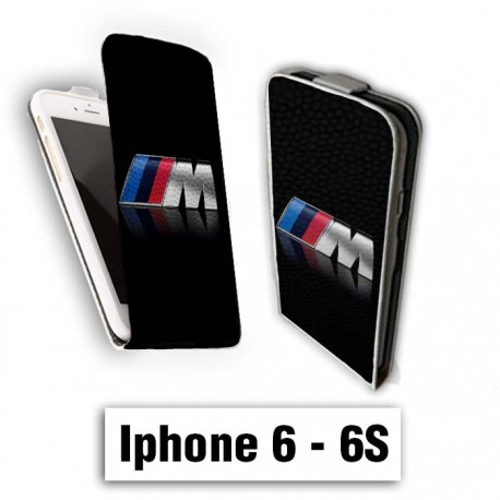 Etui cuir à rabat vertical Iphone 6 6S BMW M Power Noire