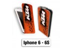 Etui cuir à rabat vertical Iphone 6 6S logo Ktm Cross